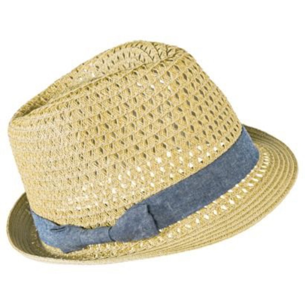 Mossimo Straw Fedora with Chambray Banding